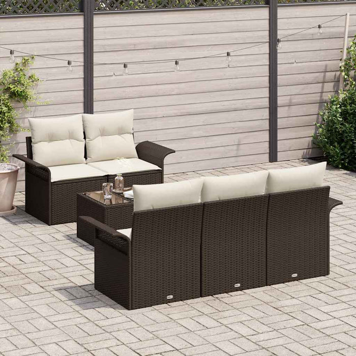 Set de canapele pentru grădină 6 pcs Maro, Crem 55 x 55 x 37 cm - WALTI WALTI