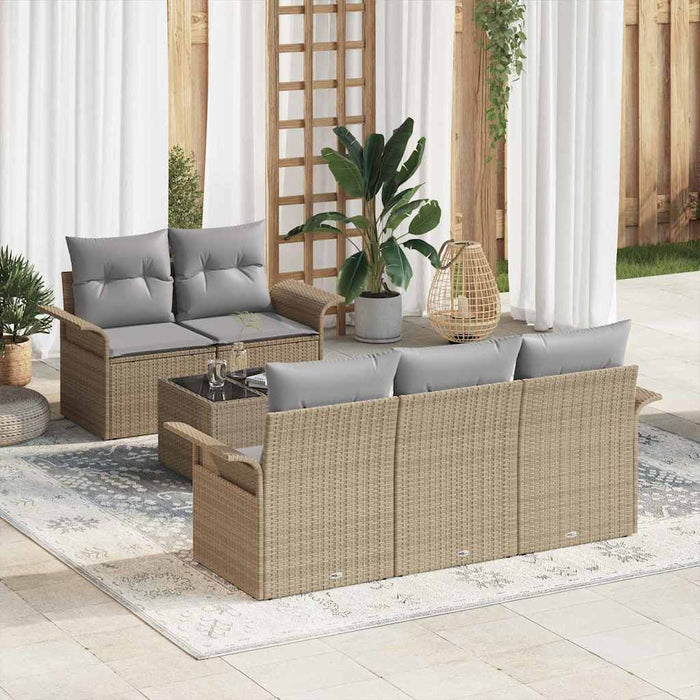 Set de canapele pentru grădină 6 pcs Bej, Gri 55 x 55 x 37 cm - WALTI WALTI