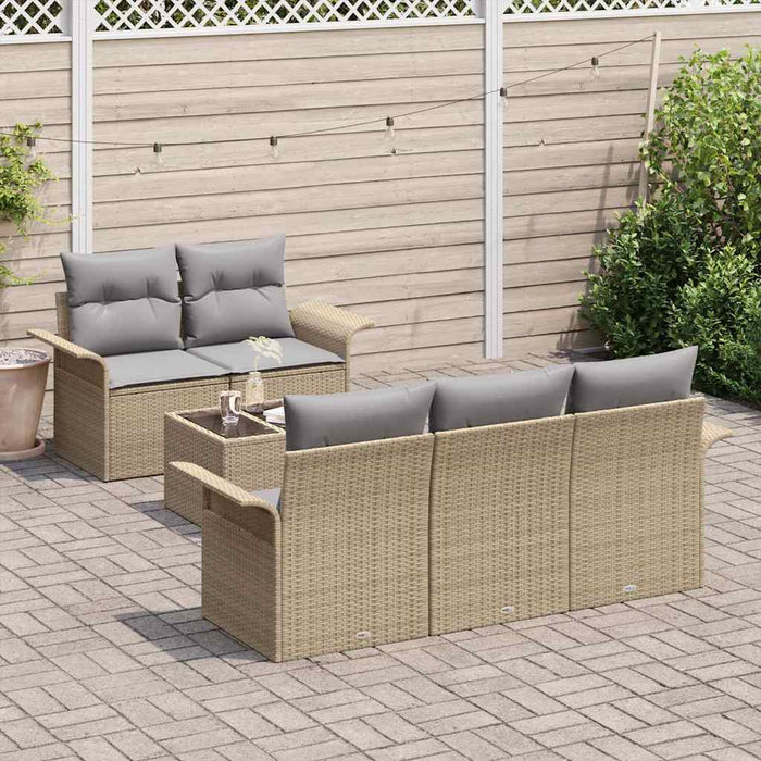 Set de canapele pentru grădină 6 pcs Bej, Gri 55 x 55 x 37 cm - WALTI WALTI