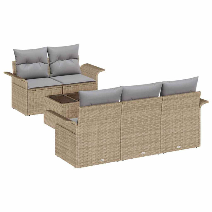 Set de canapele pentru grădină 6 pcs Bej, Gri 55 x 55 x 37 cm - WALTI WALTI
