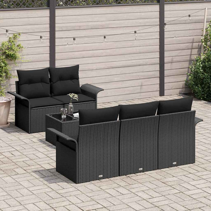 Set de canapele pentru grădină 6 pcs Negru 55 x 55 x 37 cm - WALTI WALTI