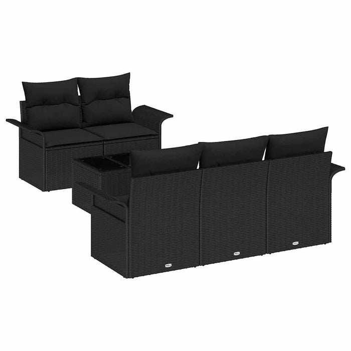 Set de canapele pentru grădină 6 pcs Negru 55 x 55 x 37 cm - WALTI WALTI