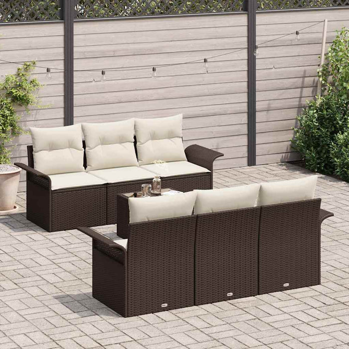 Set de canapele pentru grădină 7 pcs Maro, Crem 55 x 55 x 37 cm - WALTI WALTI
