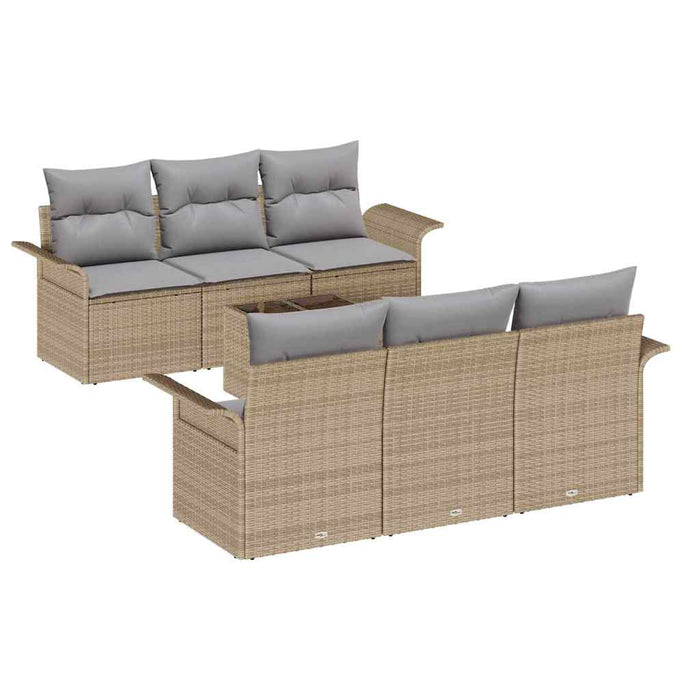 Set de canapele pentru grădină 7 pcs Bej, Gri 55 x 55 x 37 cm - WALTI WALTI