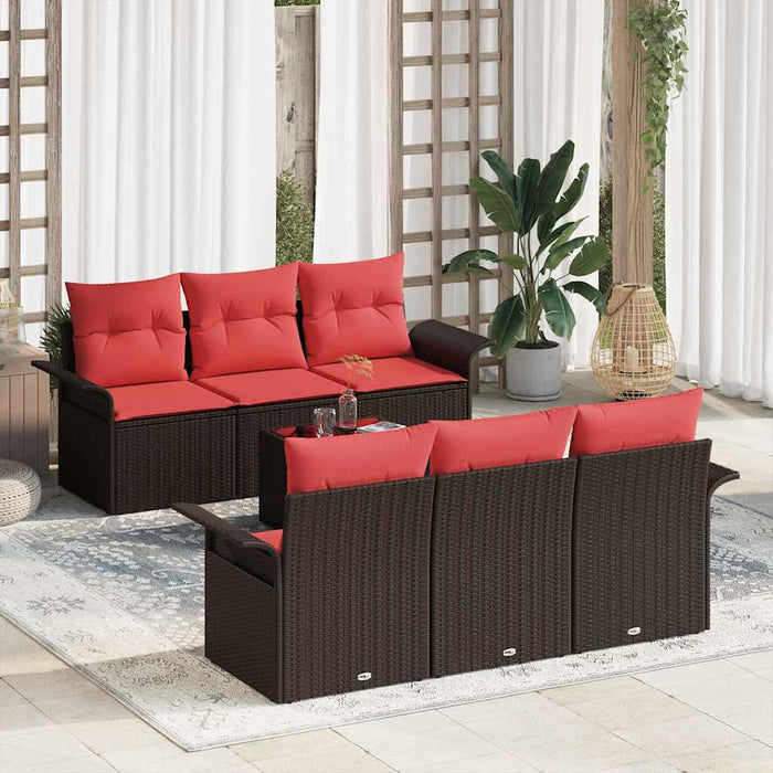 Set de canapele pentru grădină cu pernă Manual 7 pcs Bej Roșu - WALTI WALTI