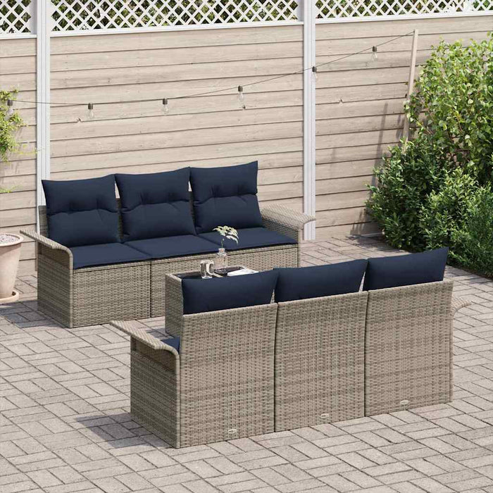 Set de canapele pentru grădină cu pernă 7 pcs Gri și bleumarin - WALTI WALTI