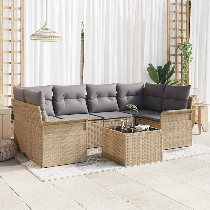 Set de canapele pentru grădină cu pernă Manual 7 pcs Bej și gri - WALTI WALTI