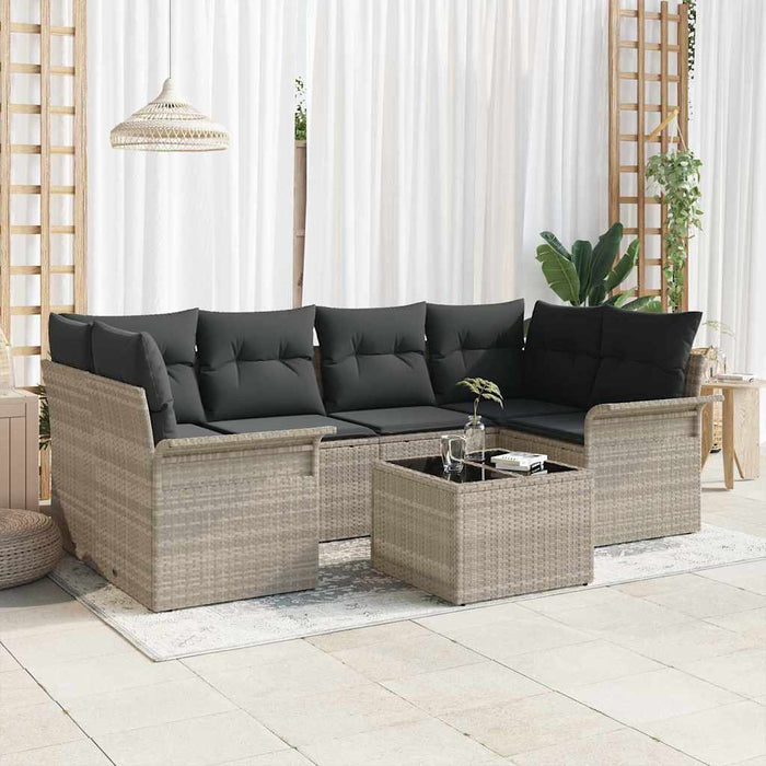Set de canapele pentru grădină 7 pcs Gri deschis și gri închis - WALTI WALTI