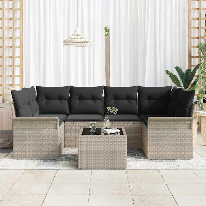 Set de canapele pentru grădină 7 pcs Gri deschis și gri închis - WALTI WALTI