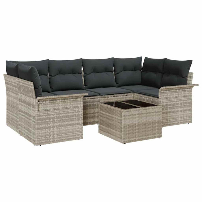 Set de canapele pentru grădină 7 pcs Gri deschis și gri închis - WALTI WALTI
