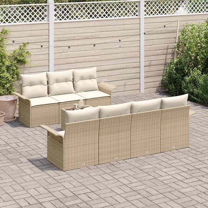 Set de canapele pentru grădină 8 pcs Bej și crem poliratan - WALTI WALTI
