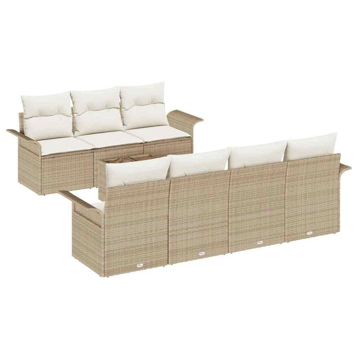 Set de canapele pentru grădină 8 pcs Bej și crem poliratan - WALTI WALTI