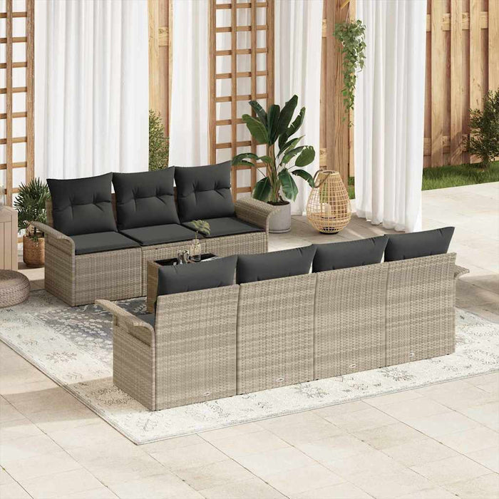Set de canapele pentru grădină 8 pcs Gri deschis și gri închis - WALTI WALTI