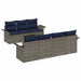 Set de canapele pentru grădină 8 pcs Gri și bleumarin poliratan - WALTI WALTI