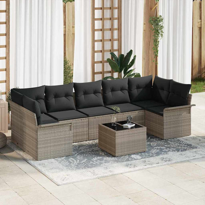 Set de canapele pentru grădină 8 pcs Gri deschis și gri închis - WALTI WALTI
