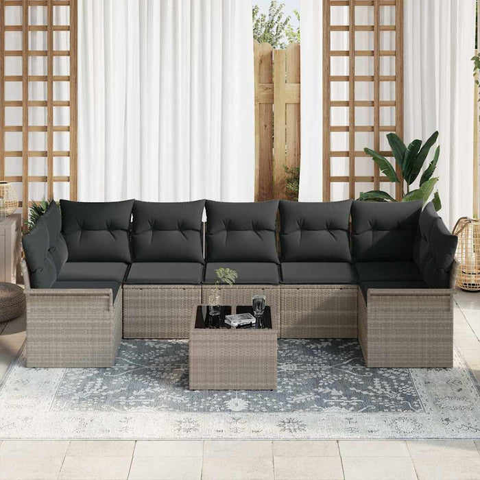 Set de canapele pentru grădină 8 pcs Gri deschis și gri închis - WALTI WALTI