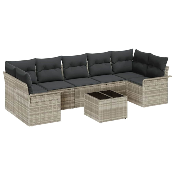 Set de canapele pentru grădină 8 pcs Gri deschis și gri închis - WALTI WALTI