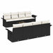 Set de canapele pentru grădină 9 pcs Negru și Crem poliratan - WALTI WALTI