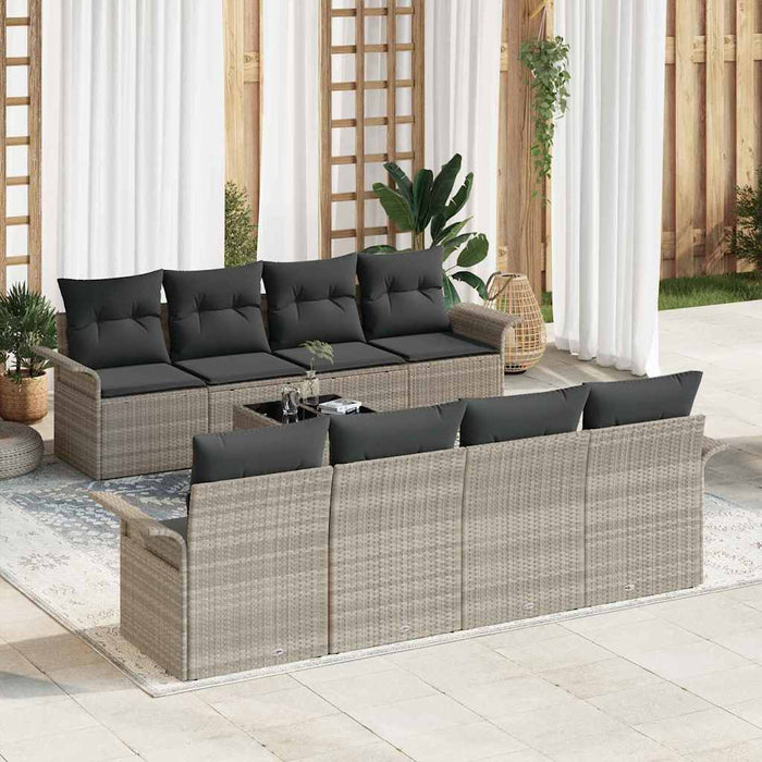 Set de canapele pentru grădină 9 pcs Gri deschis și gri închis - WALTI WALTI