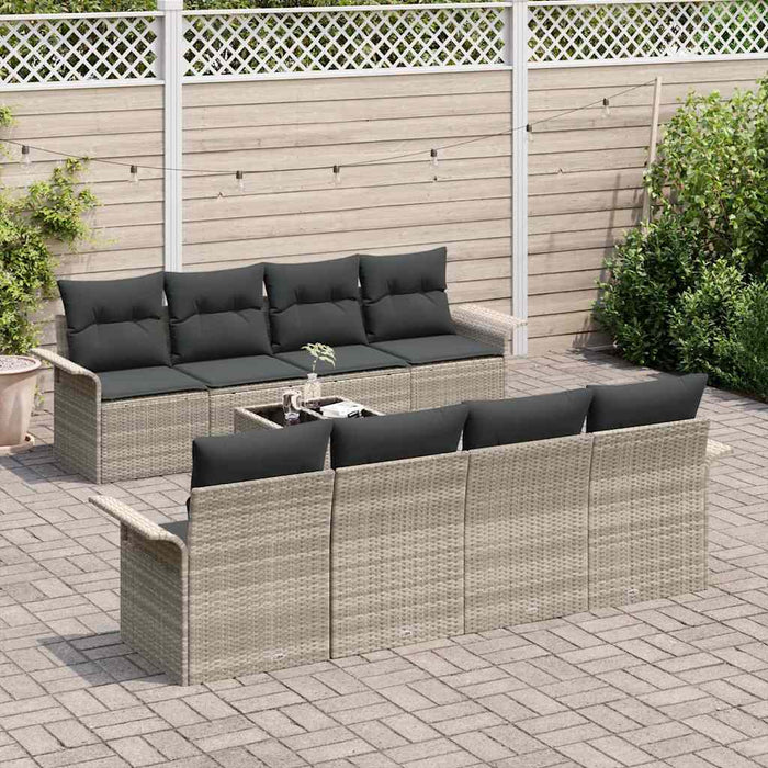 Set de canapele pentru grădină 9 pcs Gri deschis și gri închis - WALTI WALTI