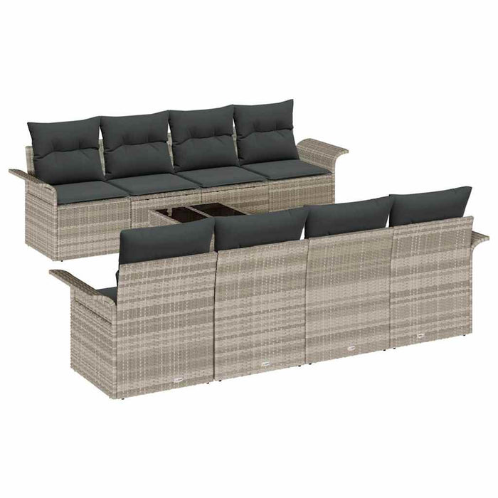 Set de canapele pentru grădină 9 pcs Gri deschis și gri închis - WALTI WALTI
