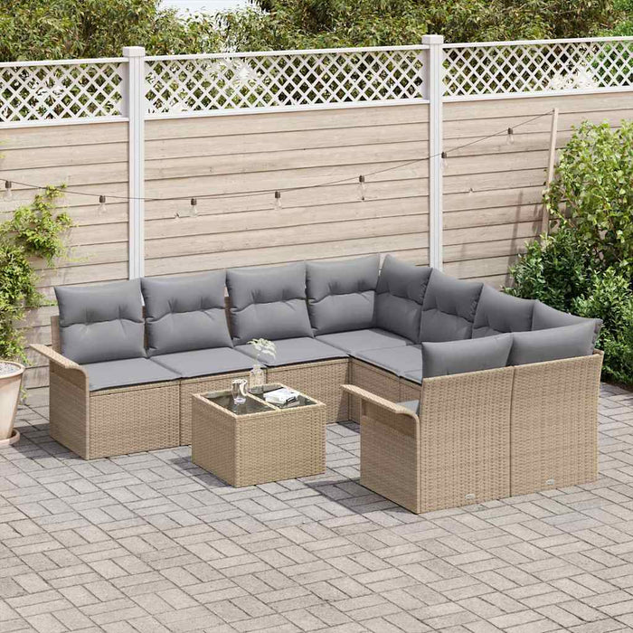 Set de canapele pentru grădină cu pernă Manual 9 pcs Bej și gri - WALTI WALTI