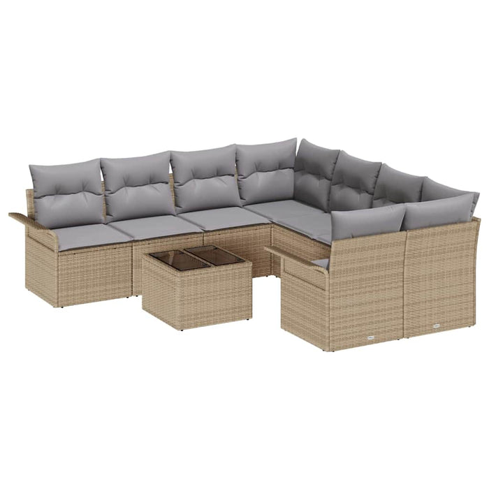 Set de canapele pentru grădină cu pernă Manual 9 pcs Bej și gri - WALTI WALTI