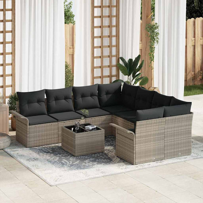 Set de canapele pentru grădină 9 pcs Gri deschis și gri închis - WALTI WALTI