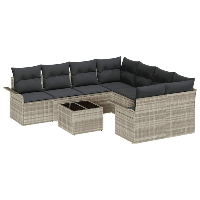 Set de canapele pentru grădină 9 pcs Gri deschis și gri închis - WALTI WALTI
