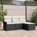 Set de canapele pentru grădină cu pernă 4 pcs Negru Rattan poli - WALTI WALTI