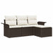 Set de canapele pentru grădină cu pernă 4 pcs Maro Rattan poli - WALTI WALTI