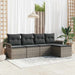 Set de canapele pentru grădină cu pernă 5 pcs Gri Rattan poli - WALTI WALTI