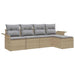 Set de canapele pentru grădină cu pernă 5 pcs Bej Rattan poli - WALTI WALTI