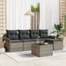 Set de canapele pentru grădină cu pernă 6 pcs Gri Rattan poli - WALTI WALTI