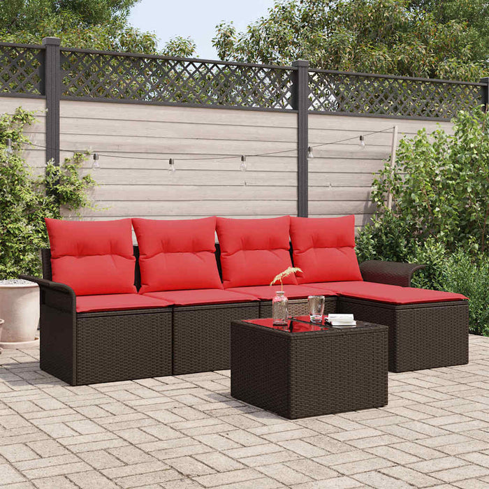 Set de canapele pentru grădină 6 pcs Maro poliratan - WALTI WALTI