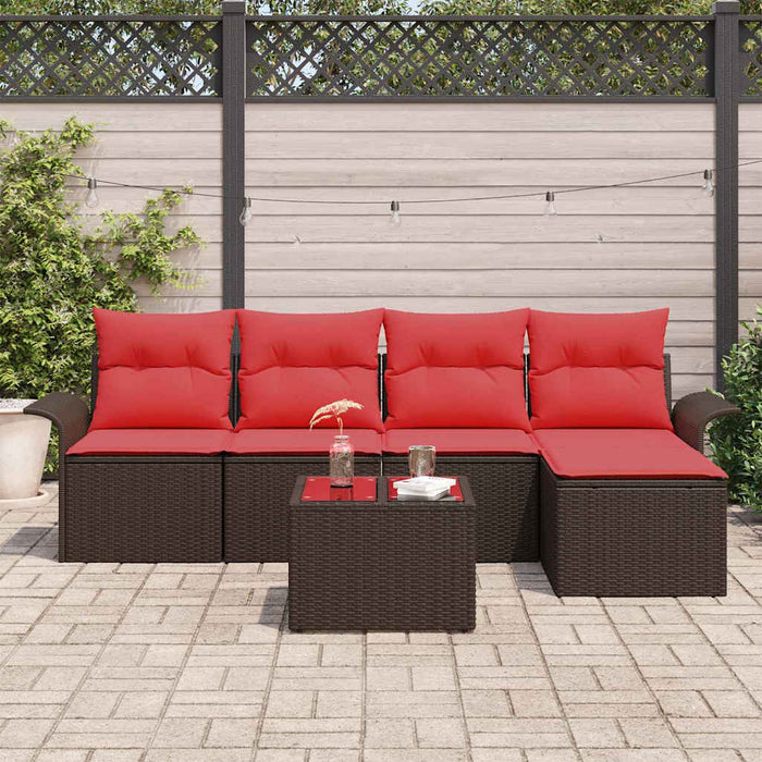 Set de canapele pentru grădină 6 pcs Maro poliratan - WALTI WALTI