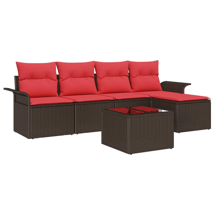 Set de canapele pentru grădină 6 pcs Maro poliratan - WALTI WALTI