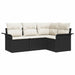Set de canapele pentru grădină cu pernă 4 pcs Negru Rattan poli - WALTI WALTI