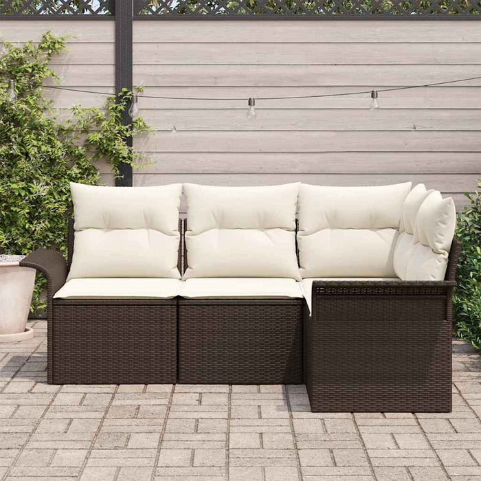 Set de canapele pentru grădină cu pernă 4 pcs Maro Rattan poli - WALTI WALTI