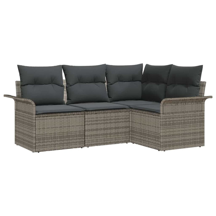 Set de canapele pentru grădină cu pernă 4 pcs Gri Rattan poli - WALTI WALTI
