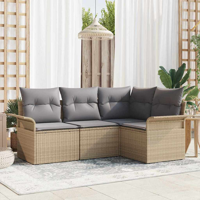 Set de canapele pentru grădină 4 pcs Bej poliratan - WALTI WALTI