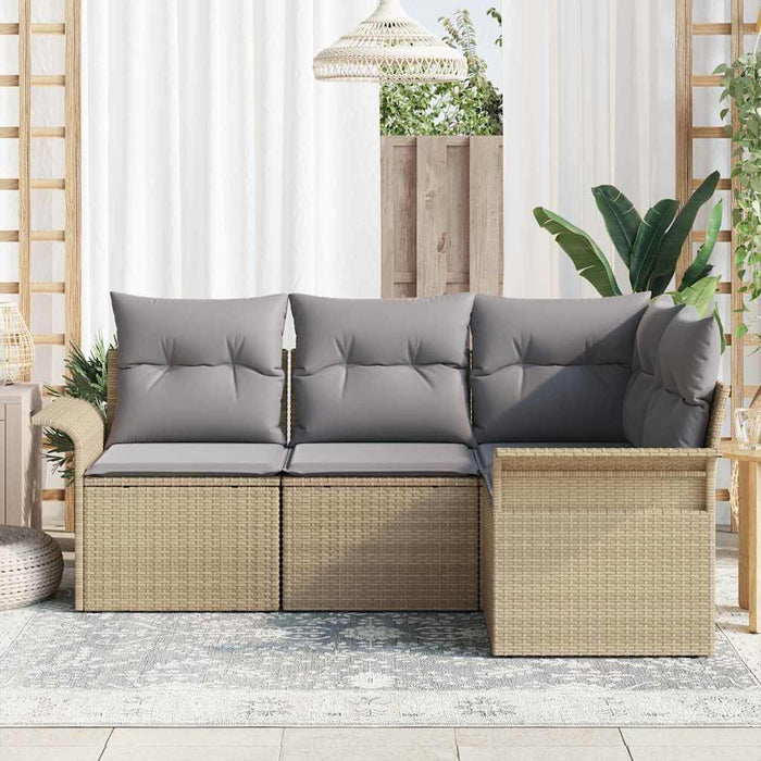 Set de canapele pentru grădină 4 pcs Bej poliratan - WALTI WALTI