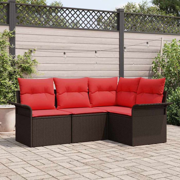 Set de canapele pentru grădină 4 pcs Maro poliratan - WALTI WALTI