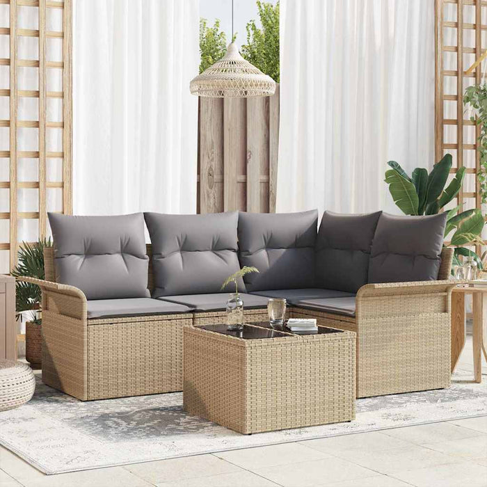 Set de canapele pentru grădină 5 pcs Bej poliratan - WALTI WALTI
