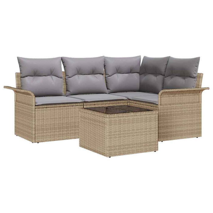 Set de canapele pentru grădină 5 pcs Bej poliratan - WALTI WALTI