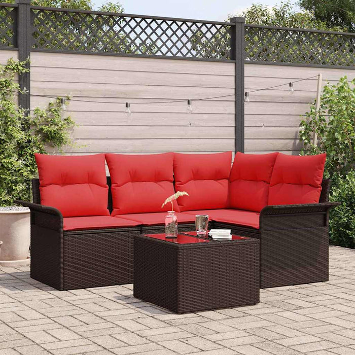 Set de canapele pentru grădină 5 pcs Maro poliratan - WALTI WALTI