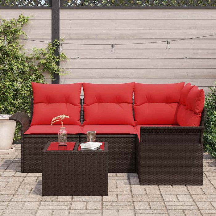 Set de canapele pentru grădină 5 pcs Maro poliratan - WALTI WALTI