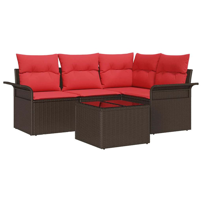 Set de canapele pentru grădină 5 pcs Maro poliratan - WALTI WALTI