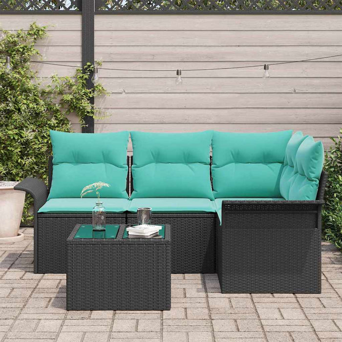 Set de canapele pentru grădină 5 pcs Negru poliratan - WALTI WALTI