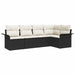 Set de canapele pentru grădină cu pernă 5 pcs Negru Rattan poli - WALTI WALTI